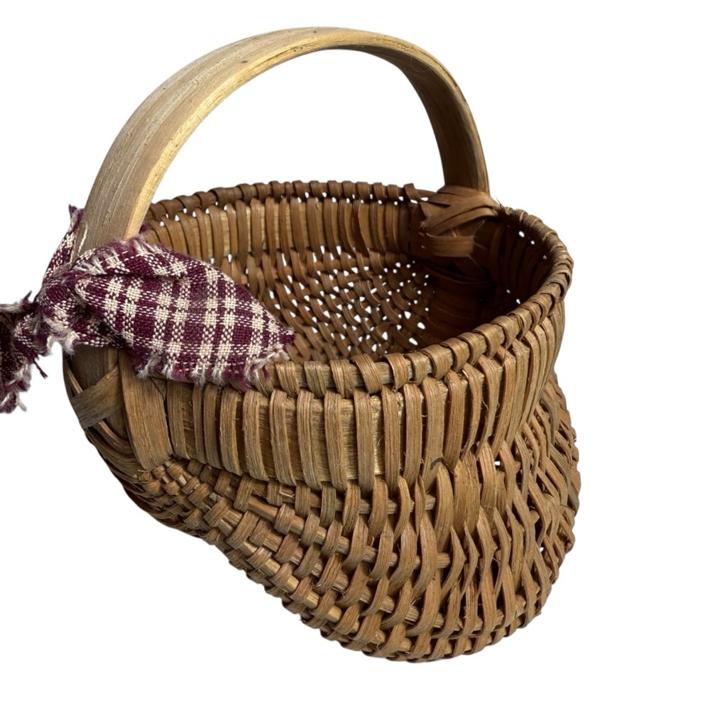 Small Wicker Woven Buttocks Split Bottom Egg Basket - Picture 2 of 6